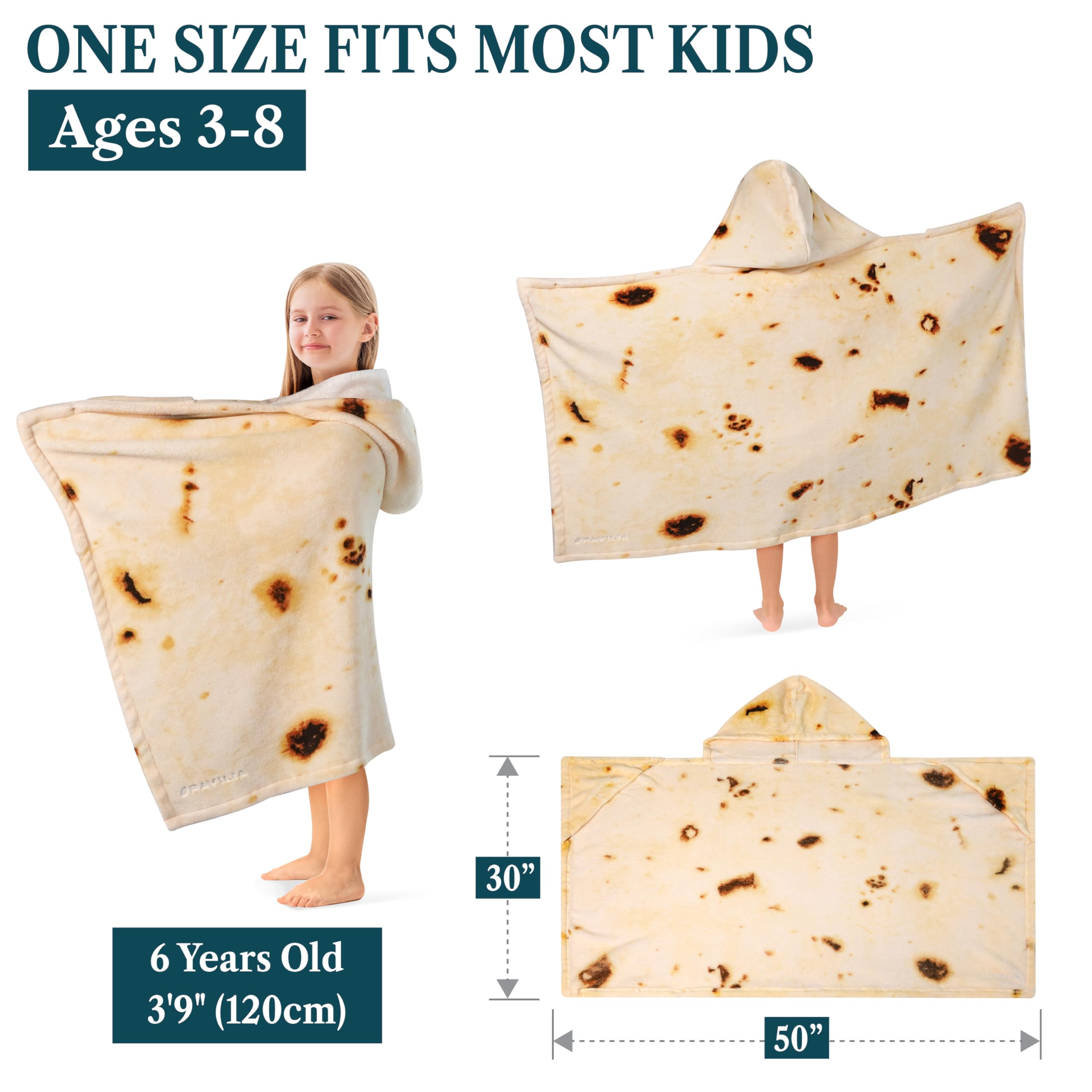 PAVILIA Fleece-Handtuch mit Kapuze für Kinder, Kleinkinder, Stranddusche für Pool, Schwimmponcho für Jungen und Mädchen von 3–8 Jahren, 127 x 76 cm