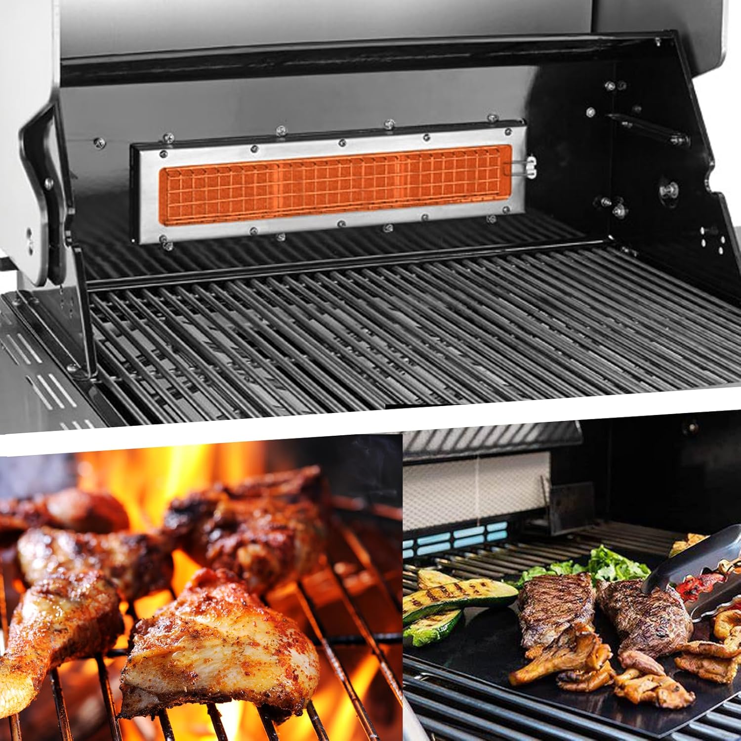 Ceramic Infrared Rear Rotisserie Burner Replacement for Nexgrill 720-0026 Jenn Air 720-0062 Glen Canyon Kirkland Members Mark Perfect Flame and Other Grill Models, 16 1/8''