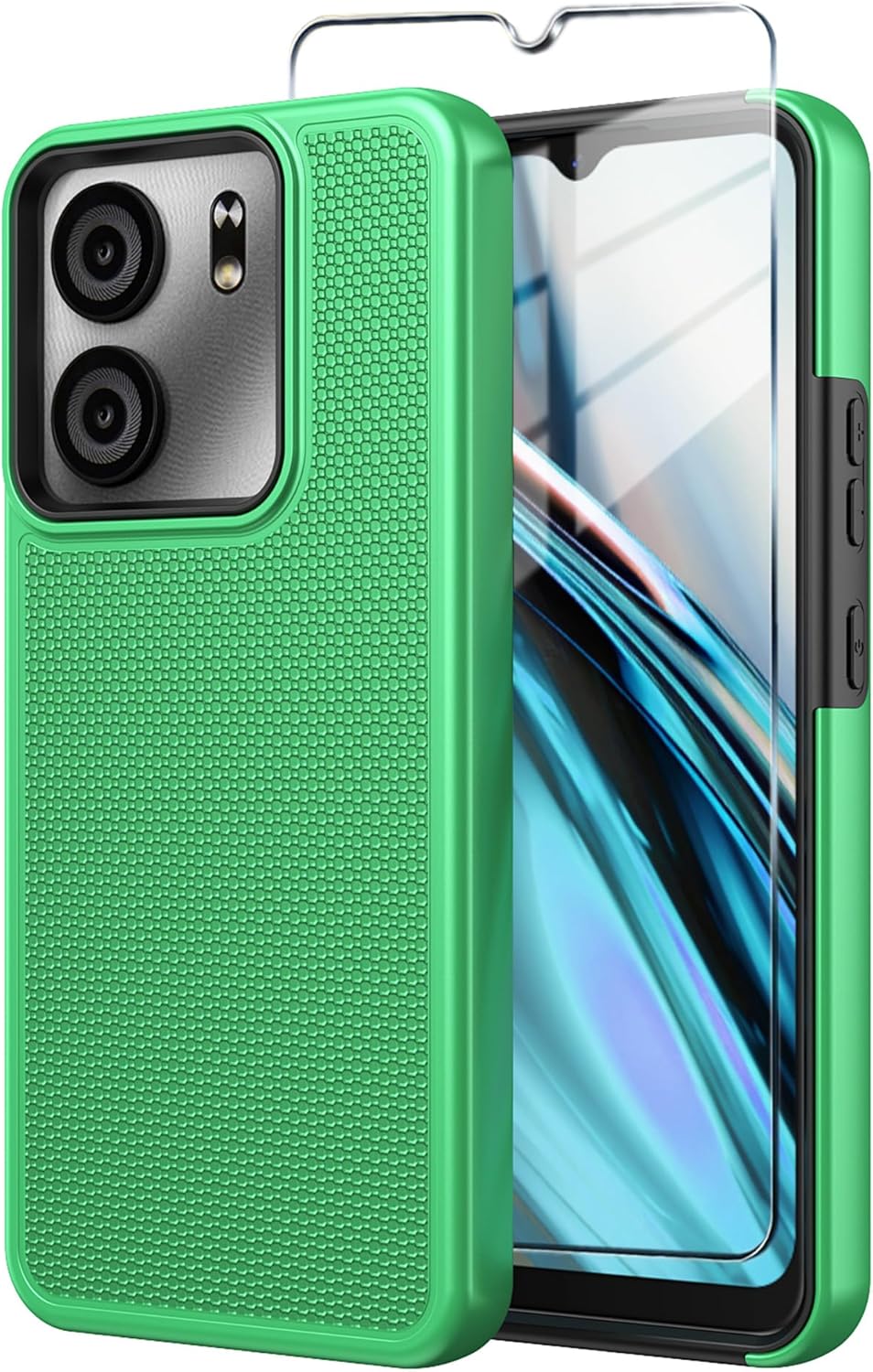 for BLU View 5 Phone Case with Tempered Glass Screen...