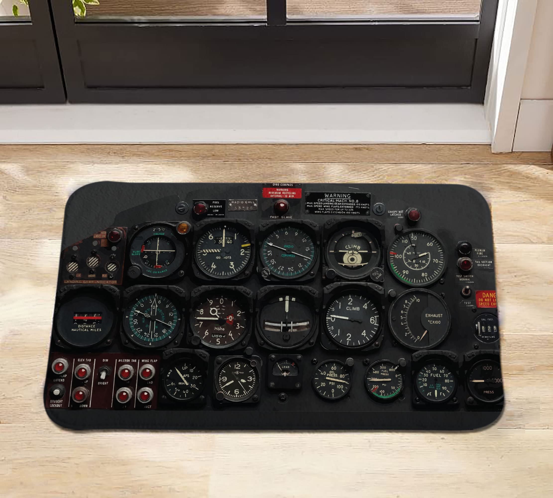 Airplane Cockpit Doormat,Welcome Doormat,Airplane Cockpit Outdoor Door Mat,Personalized Doormat,Housewarming Decor Gift 36x24 Inch