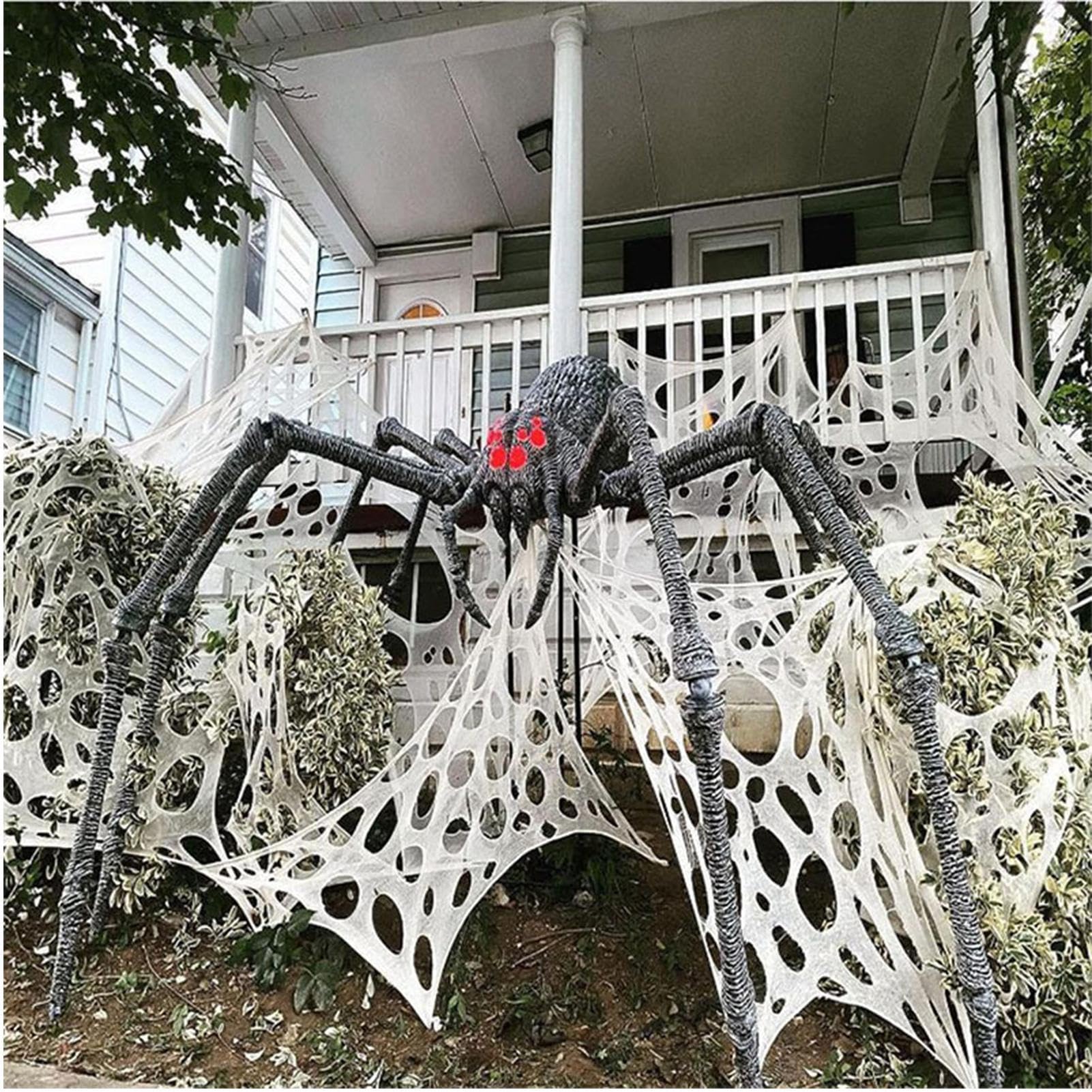 Garza Di Halloween Tessuto Ragnatela Per Interni | Decorazioni Spaventose Per Parete Porta Recinto Giardino Patio Cortile Ringhiera