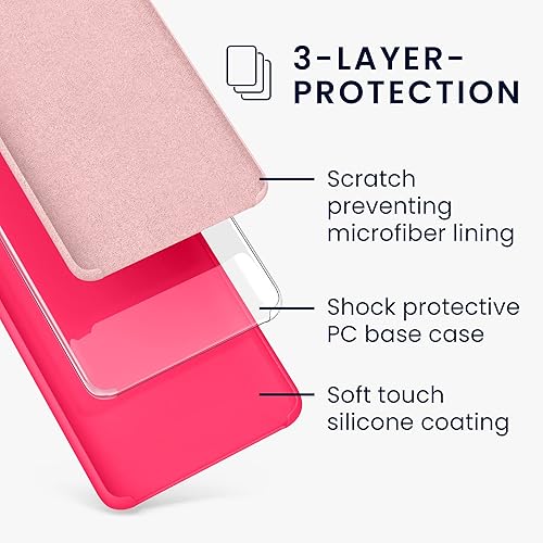 Miniatura 6 de kwmobile Funda compatible con Google Pixel 5 - Funda de silicona TPU con acabado suave - Rosa neón