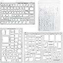 Sooez Architectural Templates, House Plan, Interior Design and Furniture Template, Drafting Tools and Supplies - Set of 3