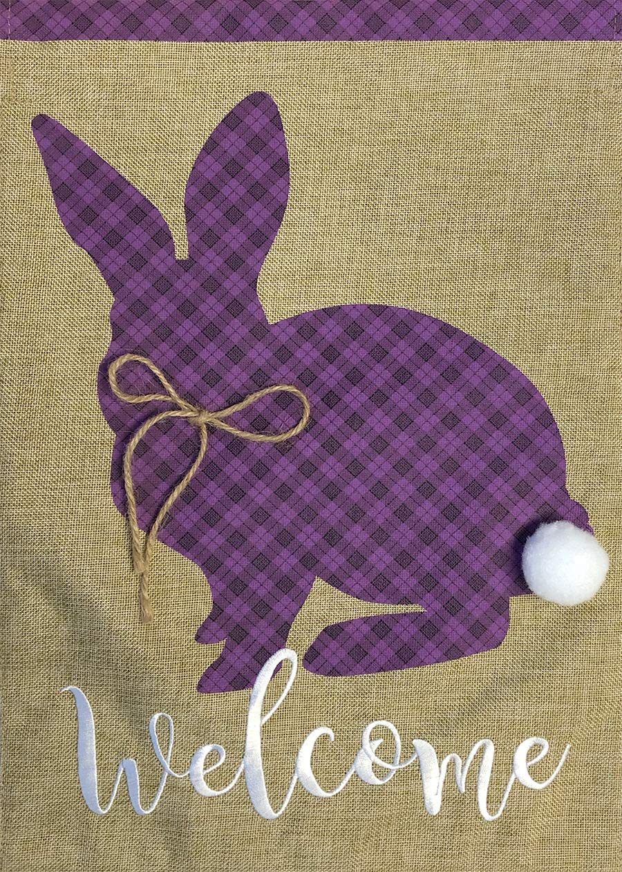 Cottontail Rabbit Spring Burlap House Flag Easter 28" x 40" Briarwood Lane