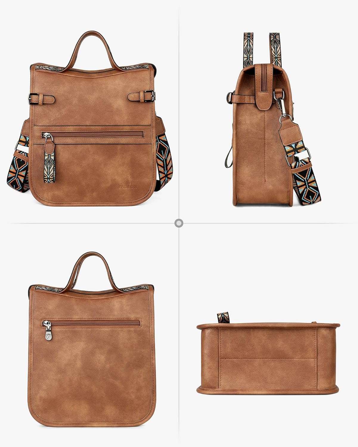 FADEON Crossbody Bags Purses for Women Designer Cross Body Shoulder Bag Purse PU Leather Top Handle Handbag Wide Strap - Image 7