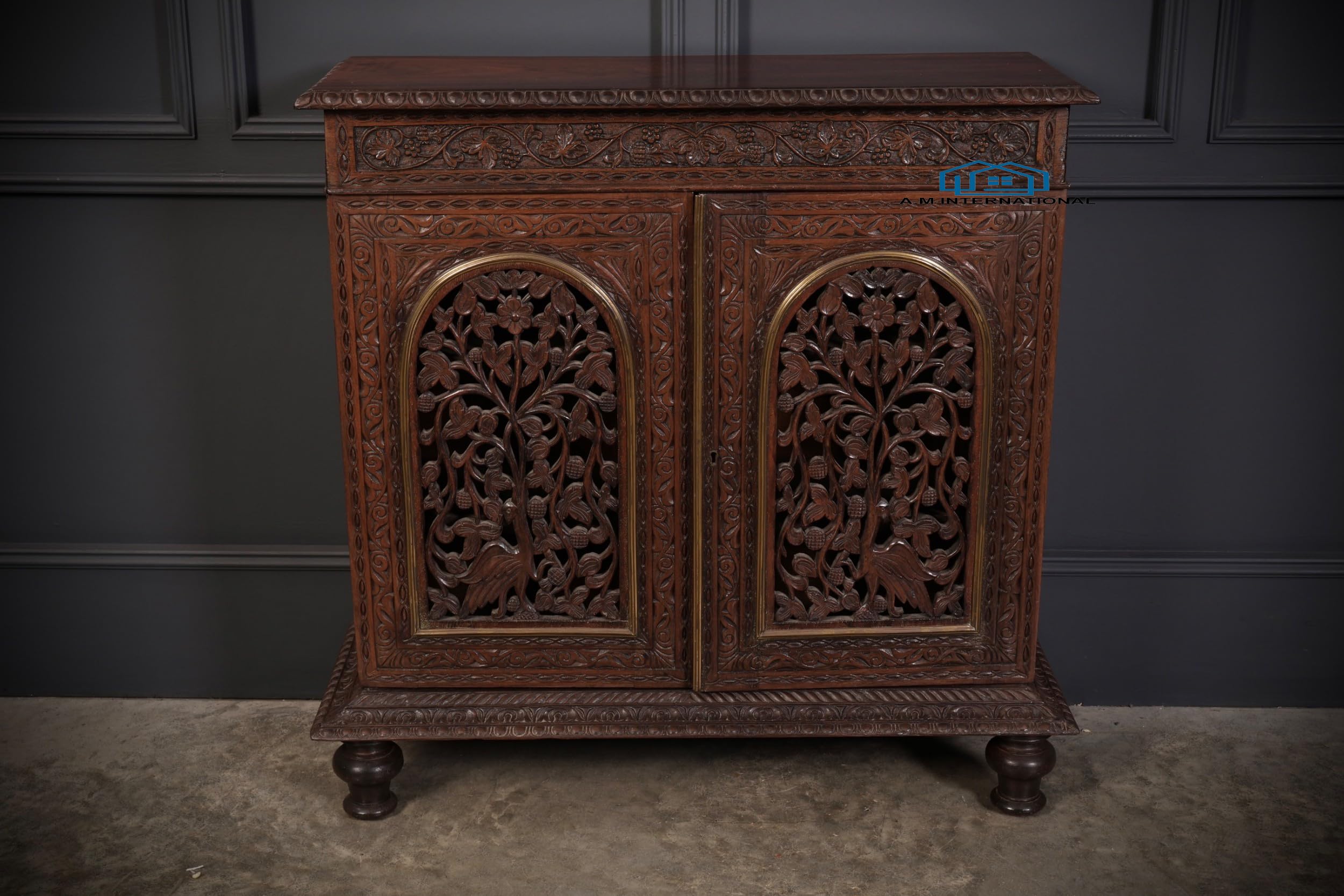 Mango Wood Chester Multipurpose Storage Cabinet Wooden Dresser for Bedroom Living Room Home (Walnut Brown) 36 * 15 * 30 inches-image-26