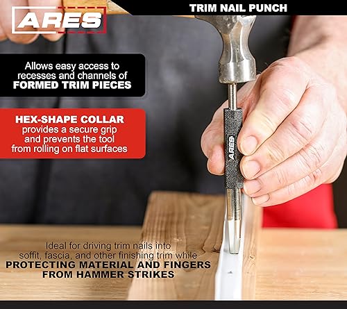 Miniatura 20 de ARES 10021 - Juego de 9 perforadores de acero forjado con calor y forjado con bolsa, ideal para reparación de automóviles, armería, trabajos