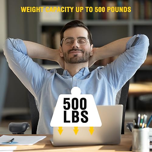 Miniatura 18 de Bigroof Silla de oficina en casa, silla de escritorio ergonómica de malla de 400 libras con brazos de apoyo lumbar ajustables, respaldo alto,