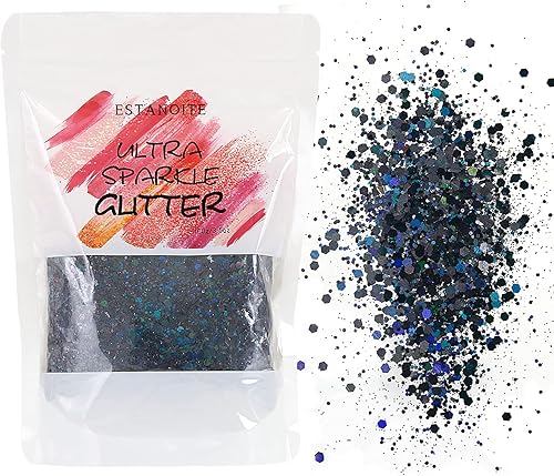 Vista 31 de Brillantina gruesa iridiscente de 3.53 oz, multiuso mixto para artes y manualidades, decoración de copas de vino, bodas, flores, cosméticos