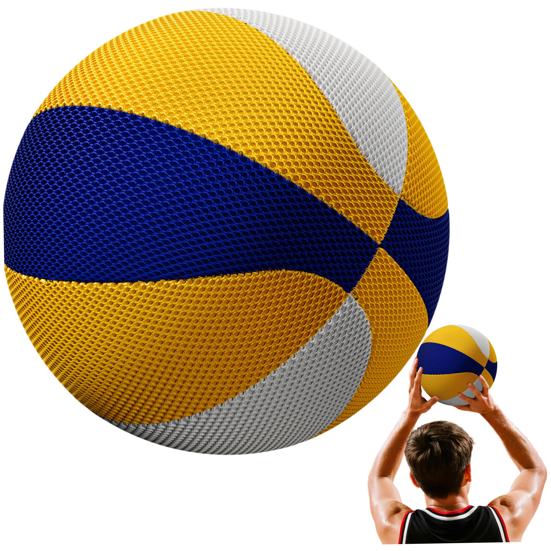 Baloncesto silencioso Baloncesto silencioso Pelota de Goteo Interior silenciosa Espuma silenciosa para Entrenamiento en Interiores Azul Amarillo Tamaño 7