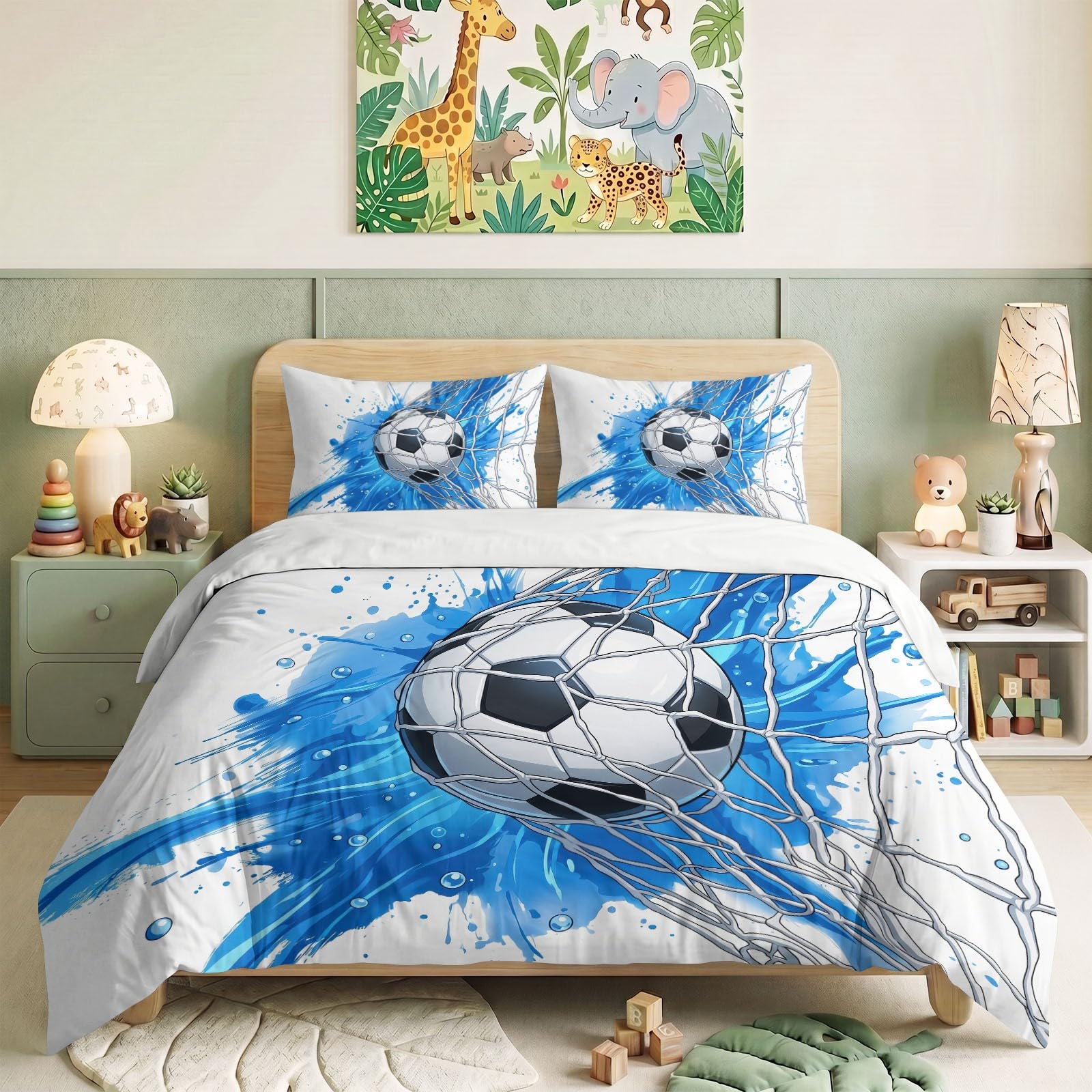 Housse de couette foot imprimée 3D avec microfibre douce