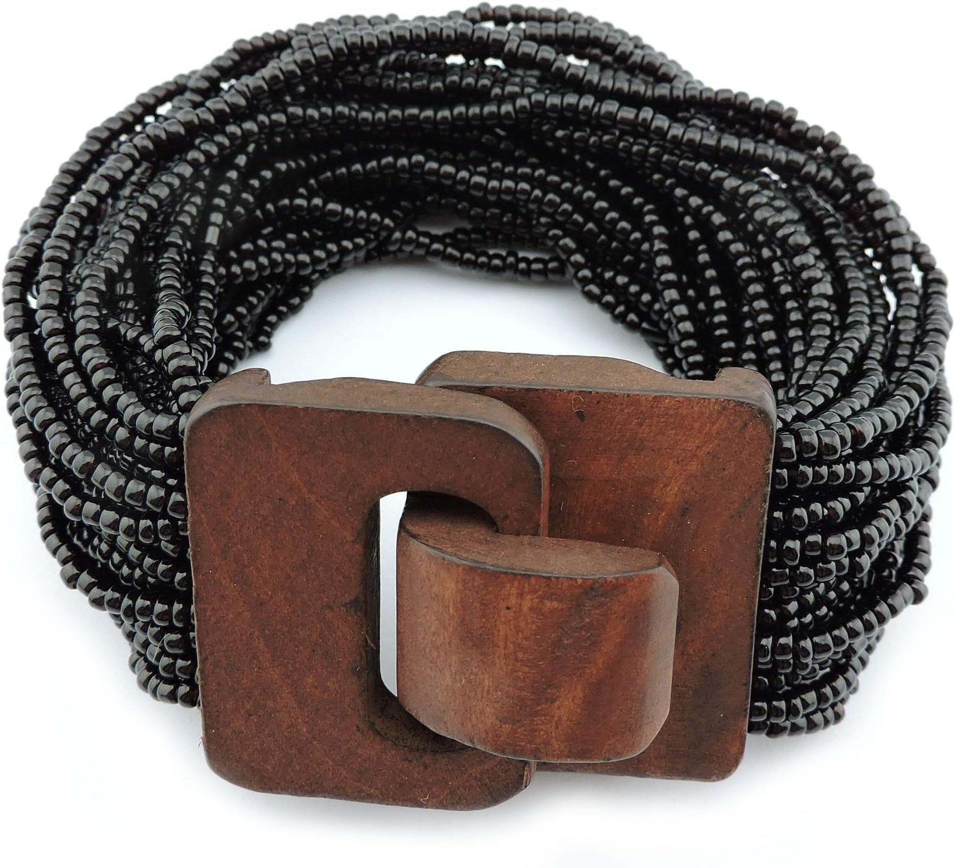 Coiris Multi Layers Seed Beads Wide Bangle Strand Bracelet for Women (BR1167)…