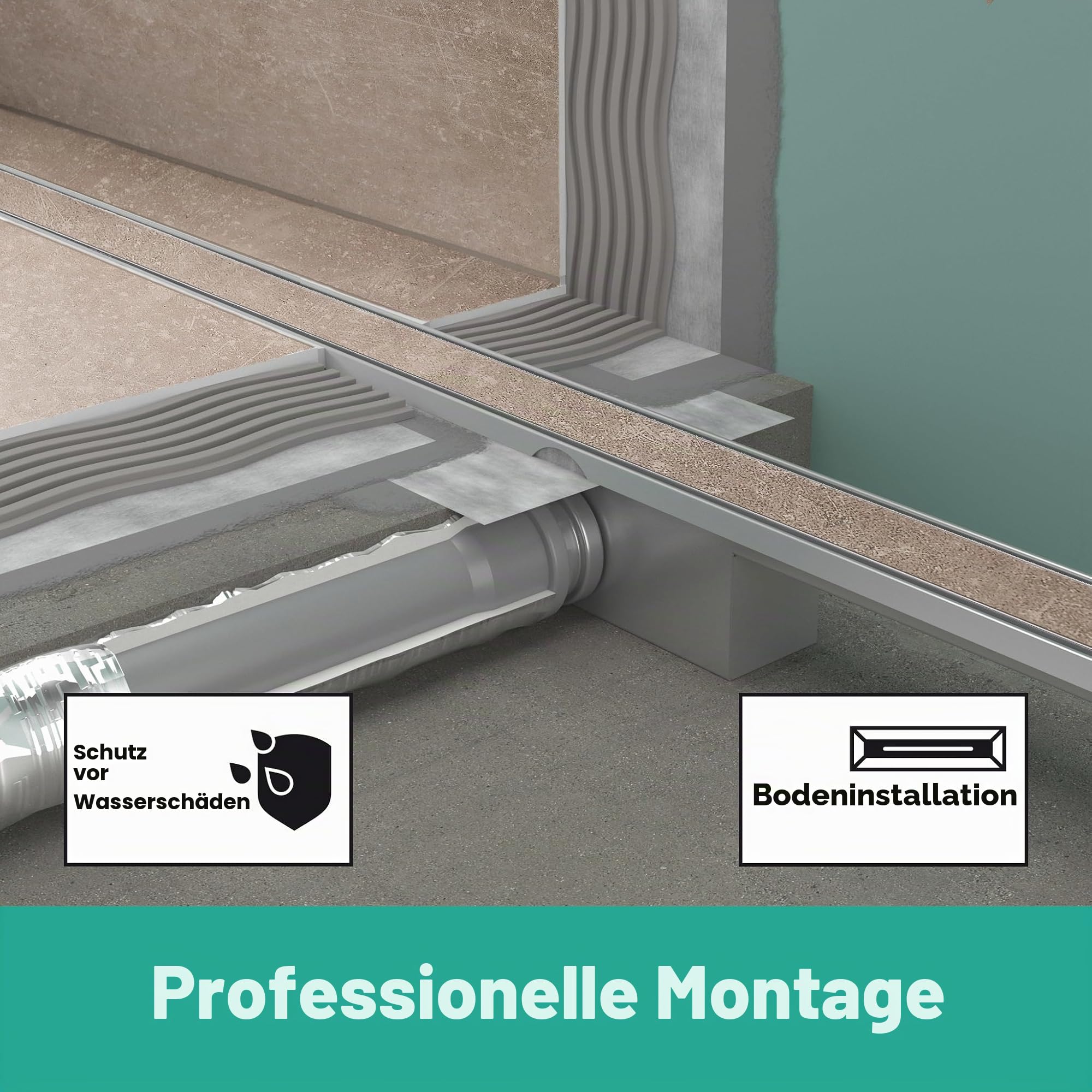 hansgrohe 56167000 RainDrain Compact Duschrinne 800 befliesbar für Flache Installation Komplettset