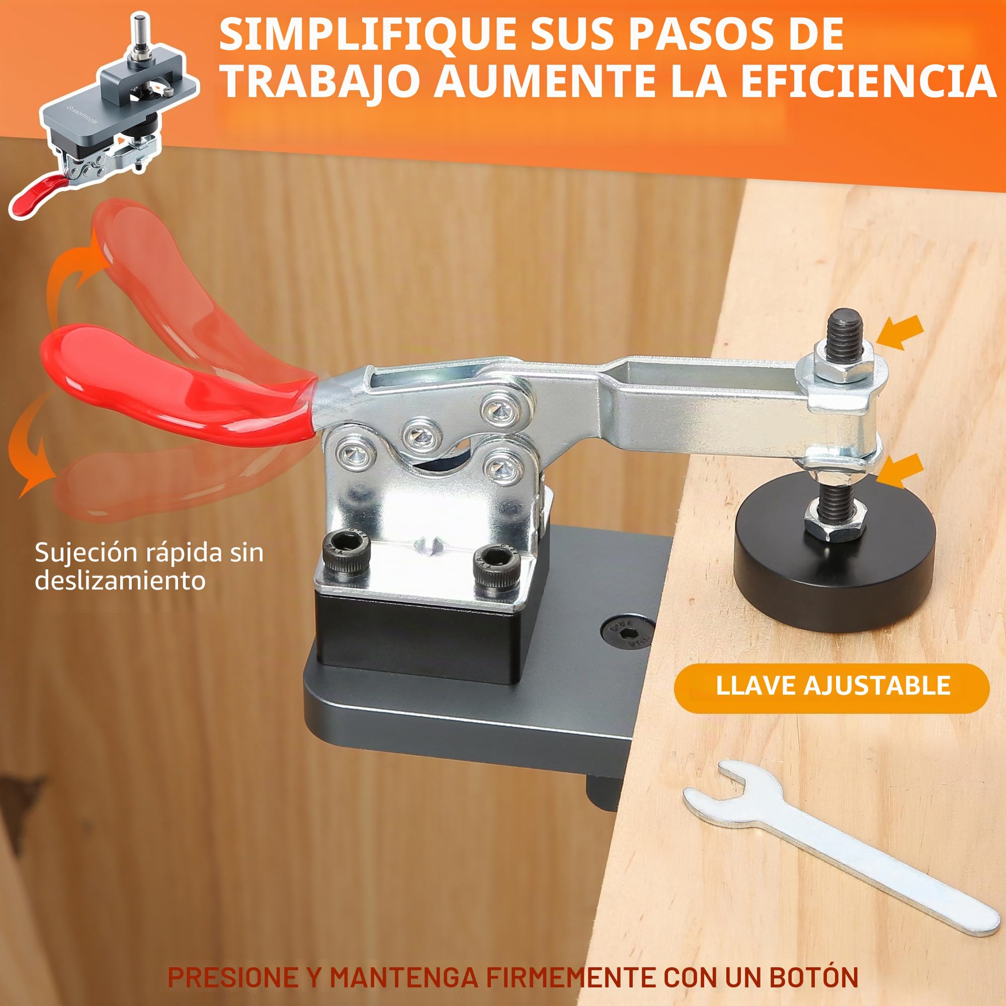 Plantilla de bisagra oculta de 35 mm para metal con sujeción rápida, localizador guía de perforación de agujero con precisión, herramienta profesional de carpintería para el montaje de bisagras de