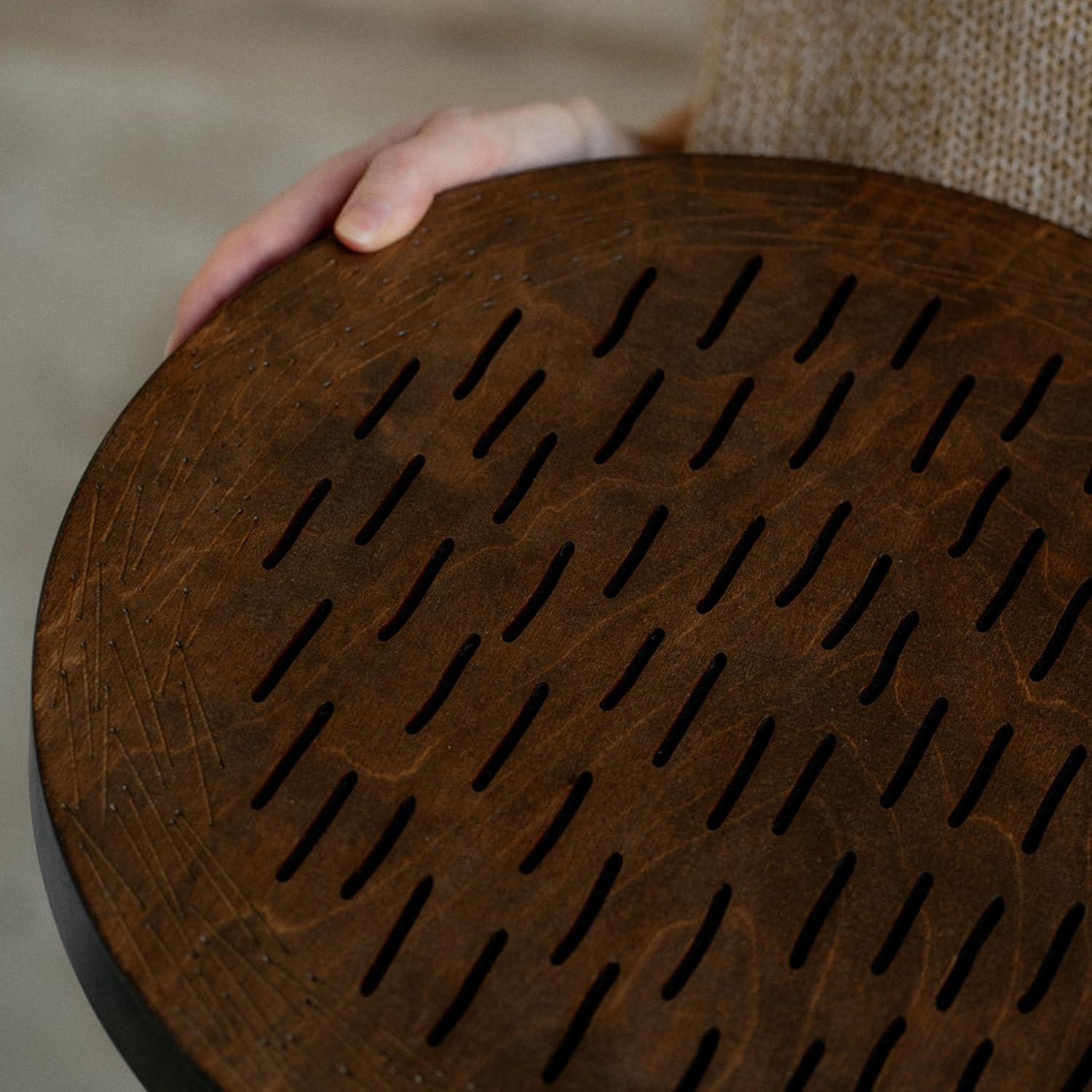 Water-Fall Disc — Wooden Ocean Drum, Storm, 16" (40 cm) | Long Water Ambience for Sound Bath, Meditation & Yoga | With Protective Bag
