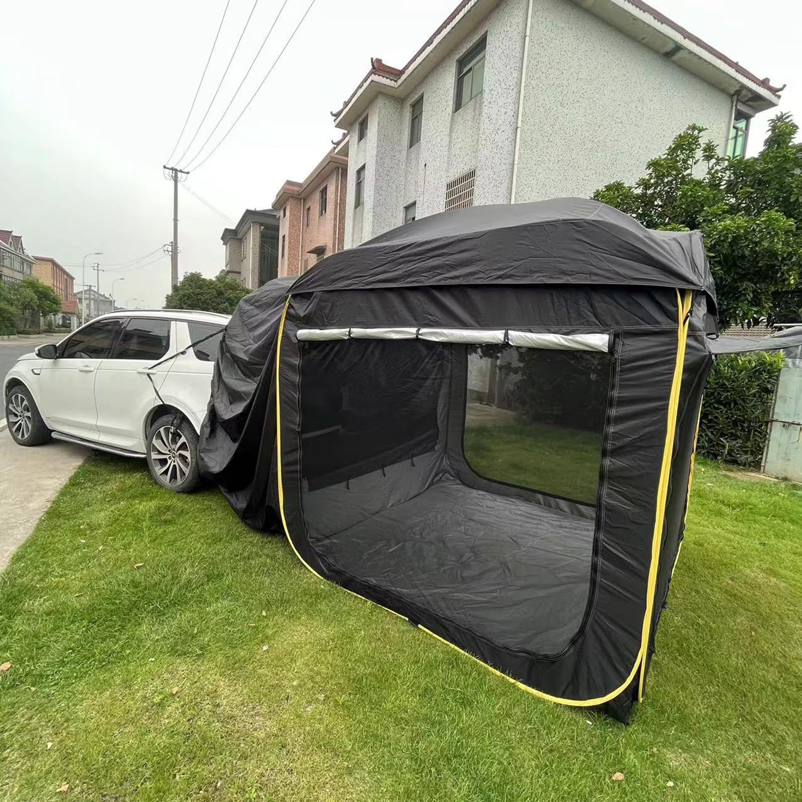 Tienda de Campaña SUV, Tienda de Camping para Coche Capacidad de hasta 5-8, Capa Coche Toldo con Mosquitera, Tienda Montada en Vehículo para Camping Senderismo Viajes