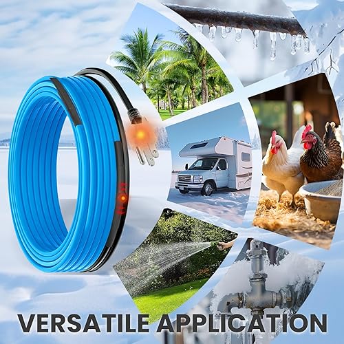 Miniatura 8 de MAXKOSKO Cable térmico de tubería de agua para protección contra la congelación de tuberías cable de calefacción autorregulador para tubos de metal