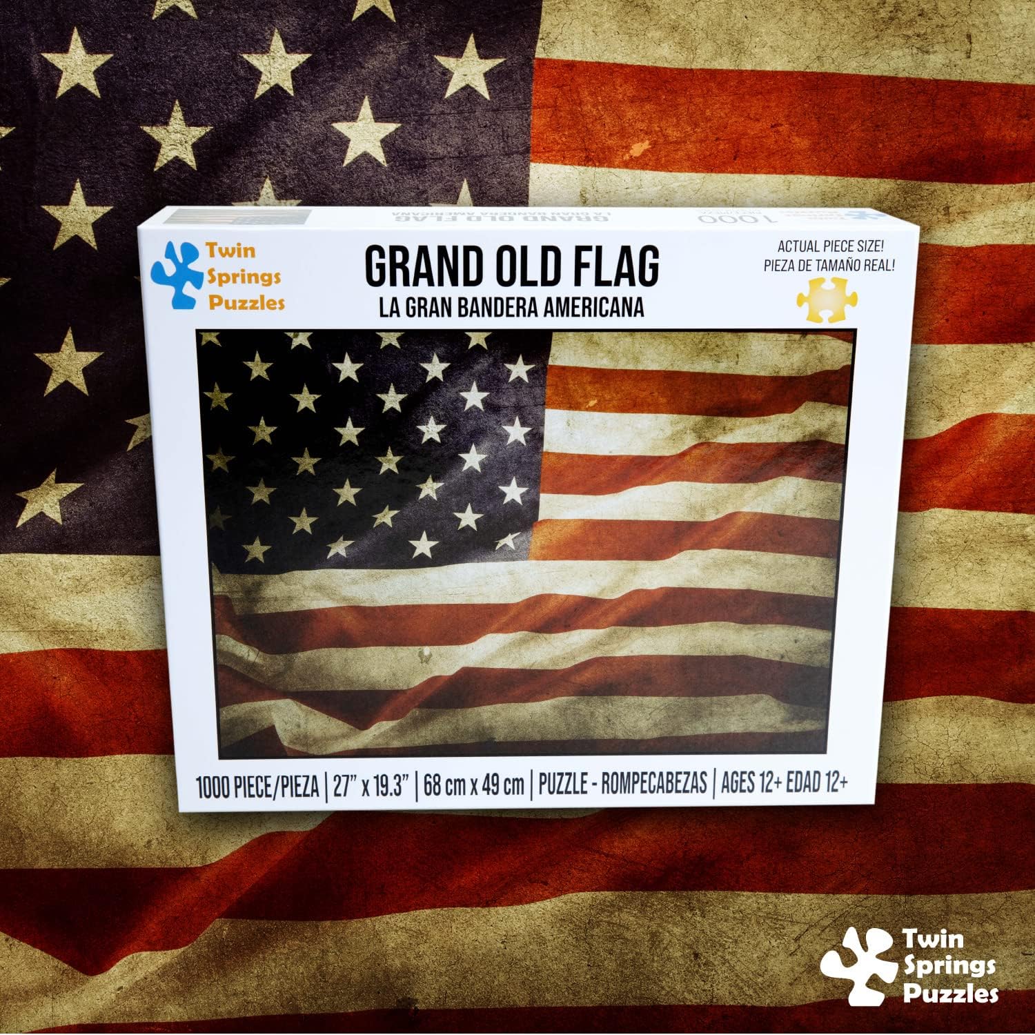 Twin Spring Goods 1000 Piece Jigsaw Puzzle, Grand Old Flag, 1,000 pcs