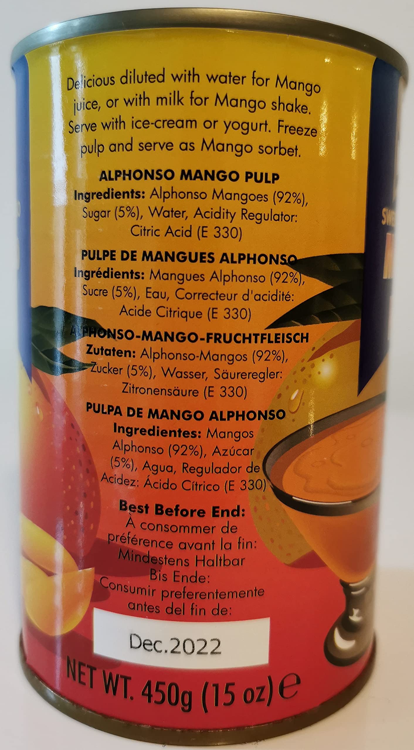 Natco Alphonso pulpe de mangue (sucrée) - 450 g