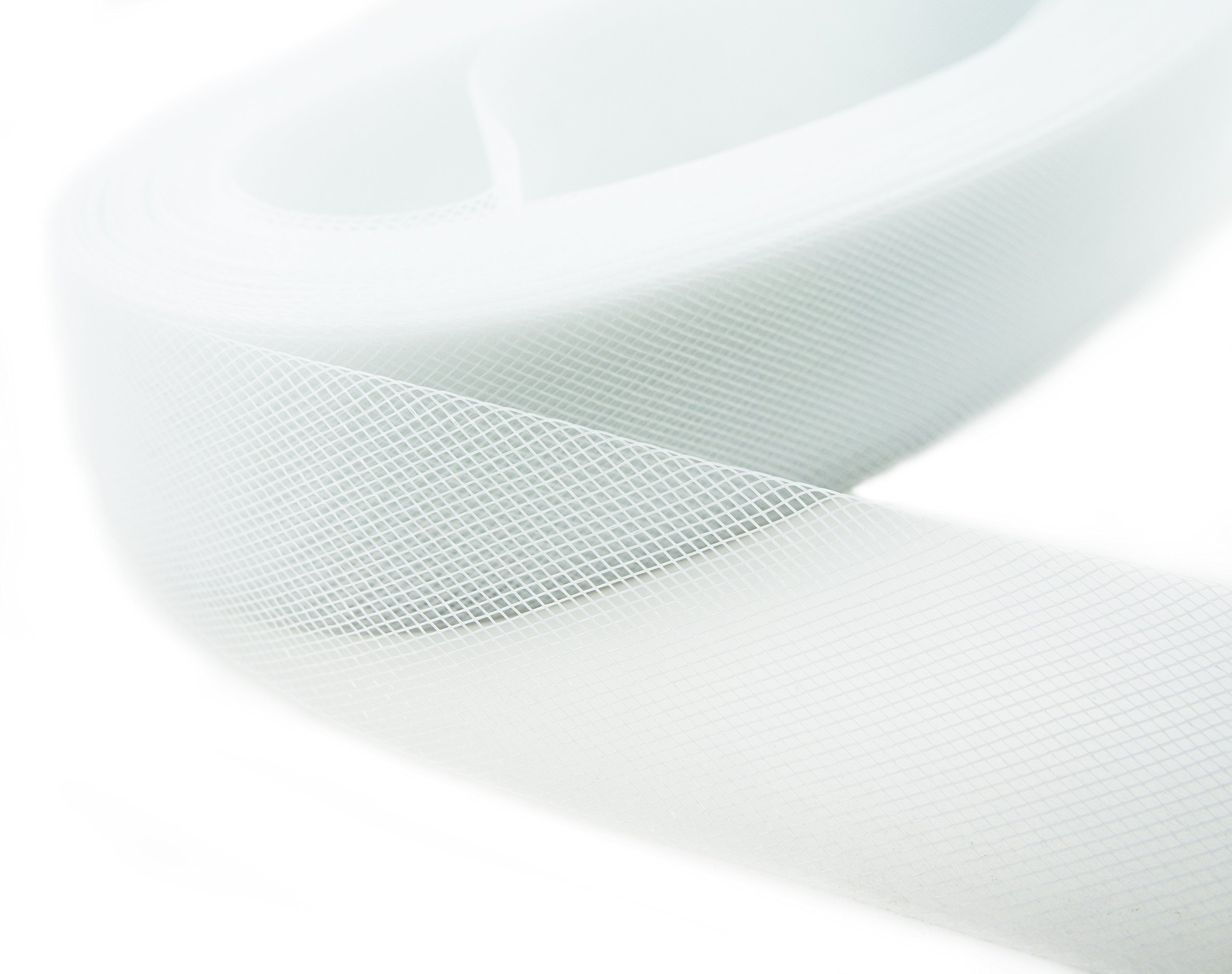 HANDยฎ White Nylon CRIN Trim Bridal Webbing Horses Hair Tougher Net - 50 mm W x 5 metres L