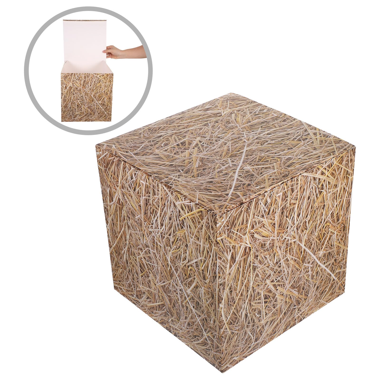 Scatole di Balle di Fieno Finto 28X28 CM Set da 4 Pezzi Decorazioni per Feste Country Western e Matrimonio Tema Fattoria Decorazioni di Paglia da Cowboy per Allestimenti Autunnali