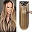 REECHO 20 Straight Long 4 PCS Set Thick Clip in on Hair Extensions Light Brown with Highlights