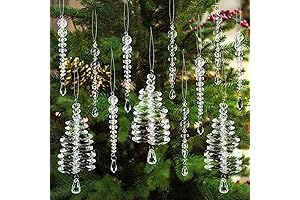OuMuaMua Clear Crystal Ornaments for Christmas Tree Decorations