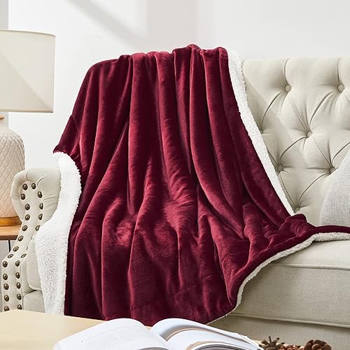 Miniatura 7 de Walensee Sherpa - Manta de forro polar de felpa, muy suave, reversible, manta de franela de microfibra para sofá, cama, sofá ultra lujoso, cálido y