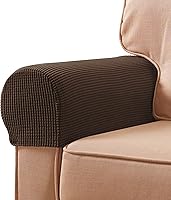Vista 22 de SUBRTEX Juego de 2 fundas elásticas para brazos de sofá, fundas a cuadros para brazos de sofá, fundas antideslizantes para reposabrazos