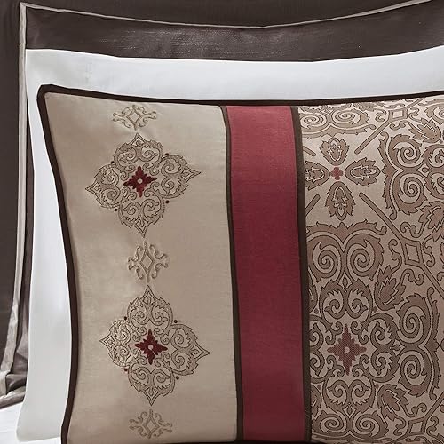 Miniatura 3 de Madison Park Essentials - Juego de edredón de 24 piezas para habitación en bolsa con jacquard satinado ropa de cama de lujo para todas las Delaney,