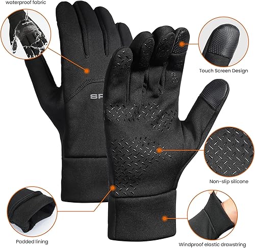 Miniatura 6 de Guantes de invierno para hombre y mujer, resistentes al viento, impermeables, cálidos, para pantalla táctil, para fitness, correr, ciclismo