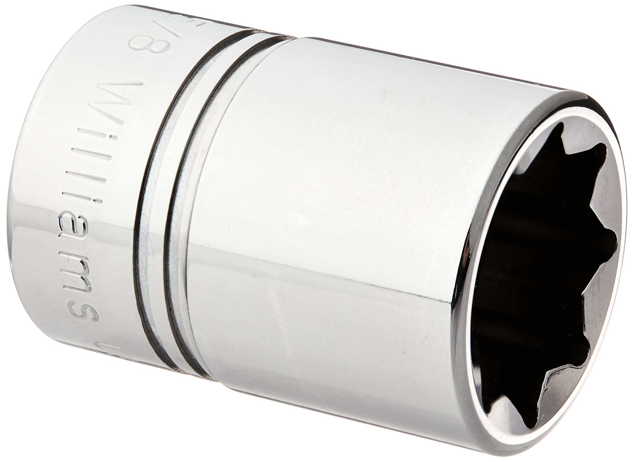 Williams ST-820 1/2 Drive Shallow Socket, 8- Point, 5/8-Inch, Chrome, 5/8 Inches