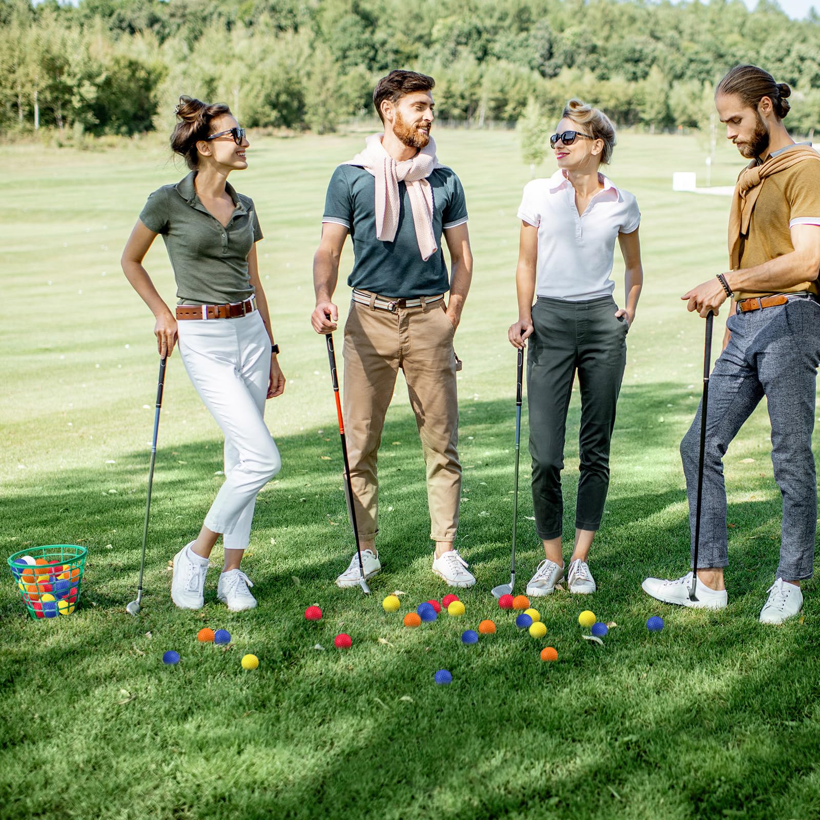 Junkin Schaumstoff-Golfbälle, Gummi-Übungsbälle, realistisches Gefühl und Flugsport-Training für drinnen oder draußen, Golftraining im Hinterhof, 80 Stück