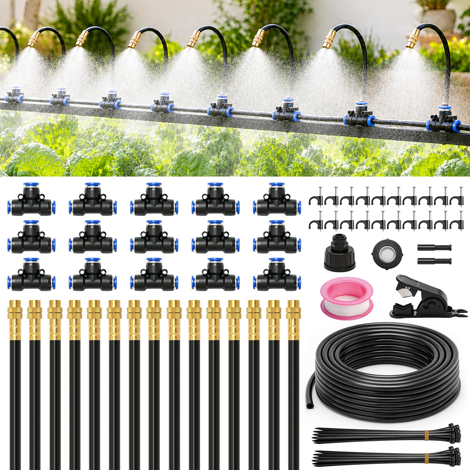 Newthinking 50FT Drip Irrigation System Kit, Garden Watering System