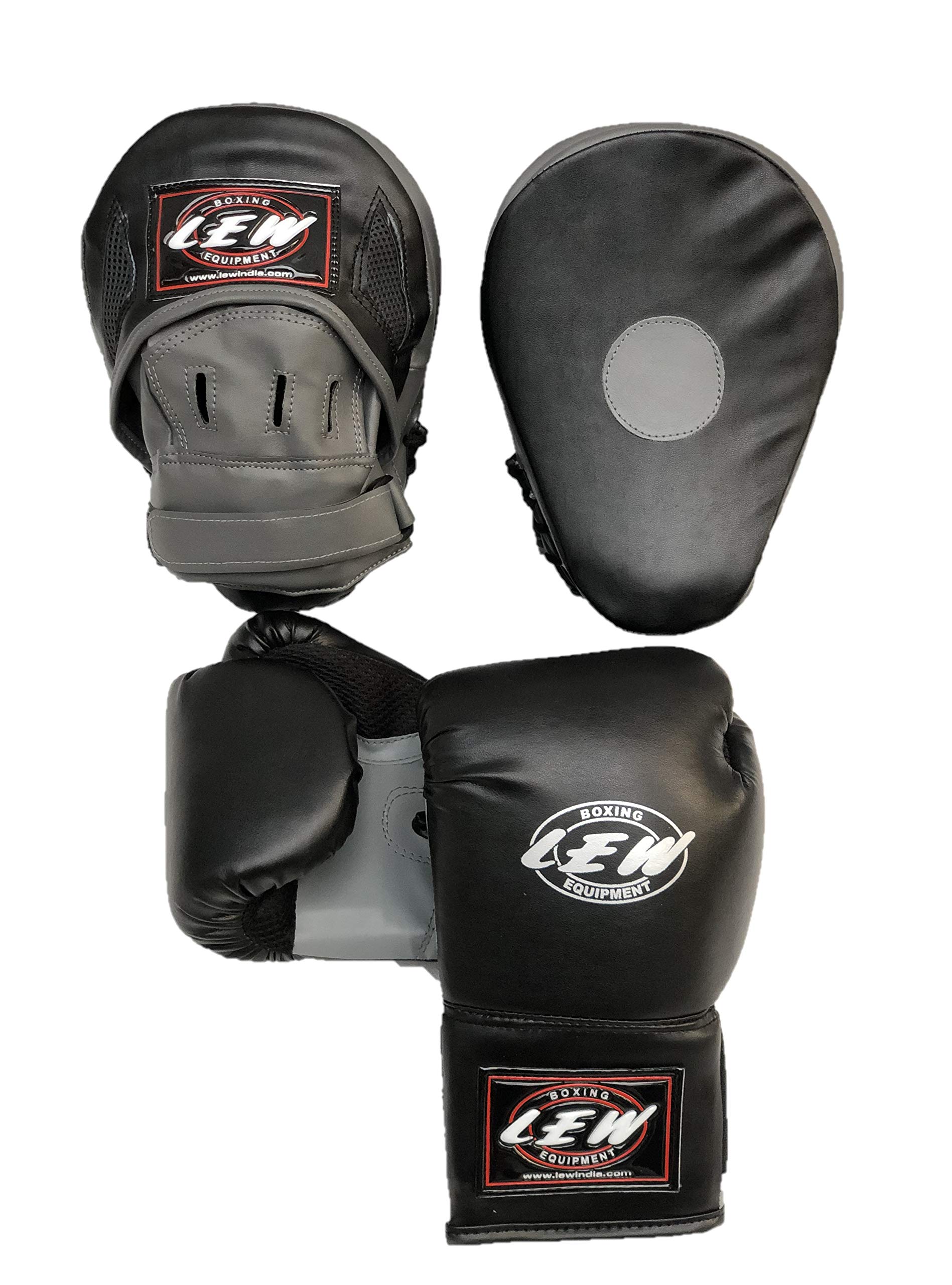 LEW Super Combo Grey/Black Focus Pad with Training Gloves (Grey/Black, 10 OZ Gloves with Focus Pad) (B08KY7DWXD) Amazon Price History, Amazon Price Tracker