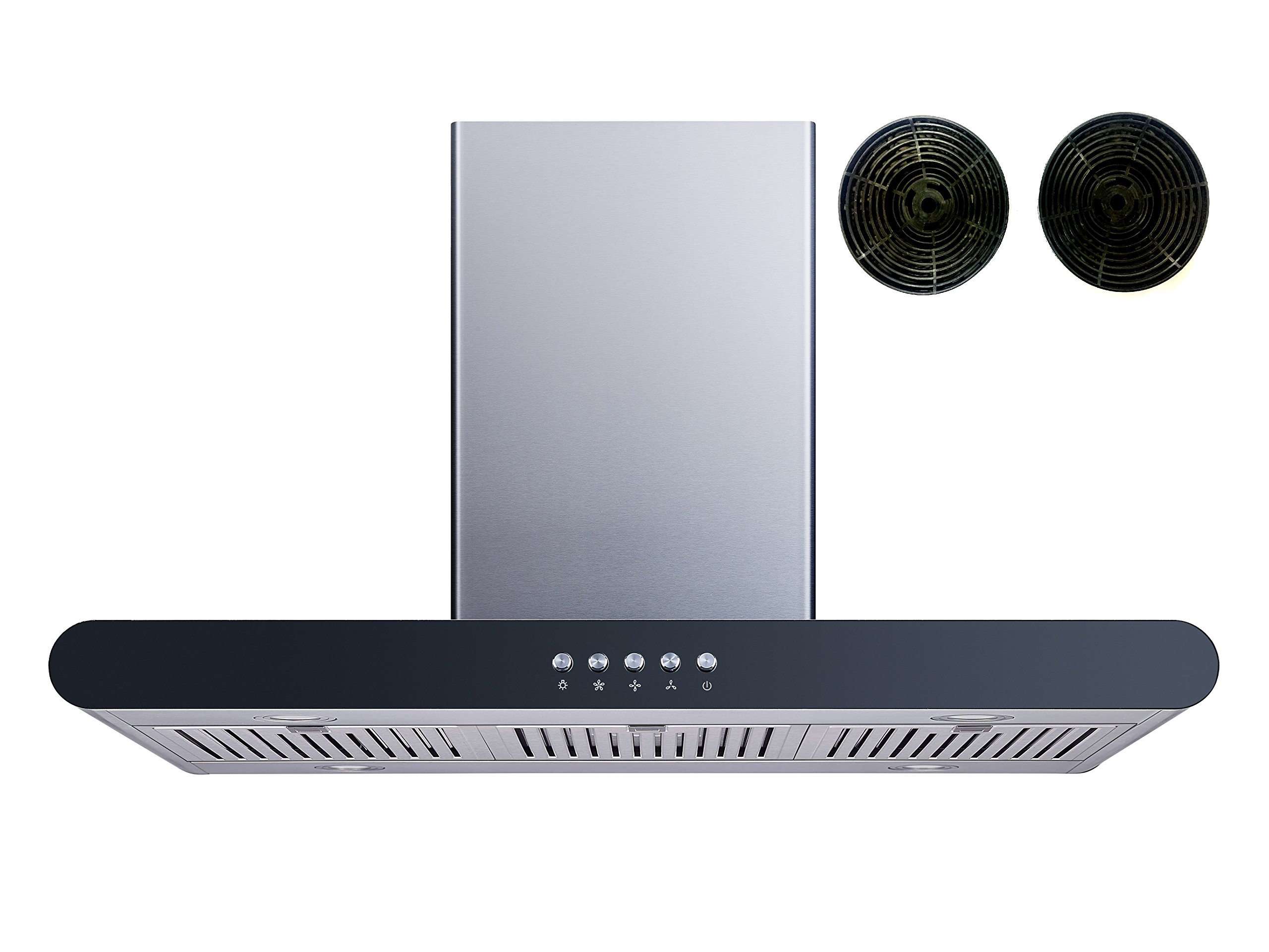 Winflo 36 In. Convertible Stainless Steel Island Range Hood with Filter Options