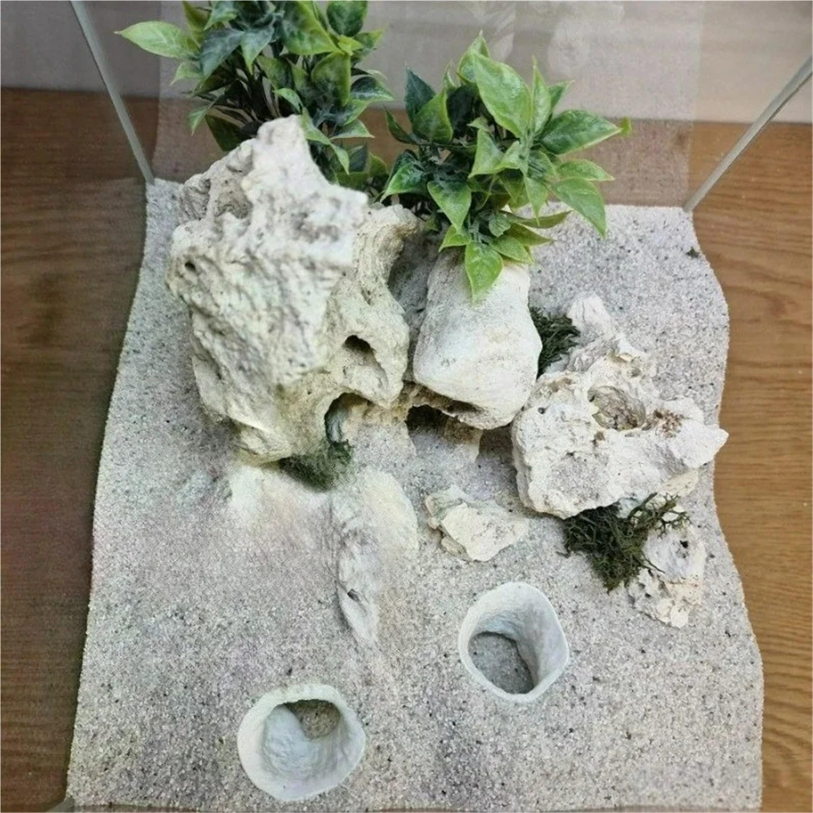 Decorazione Acquario Tunnel Tunnel di rifugio for nascondiglio caverna nascosta for pesci piccoli gamberetti rettili, grotta sotterranea paesaggistica for acquario stampato in 3D