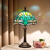 Tiffany Style Stained Glass Table Lamp Dragonfly Green Yellow Bedroom Bedside Reading Desk Light for Office Dormitory Bar Restaurant Decorate Retro Unique Cute Small Night Light Gift 8 inch [Energy Class F]