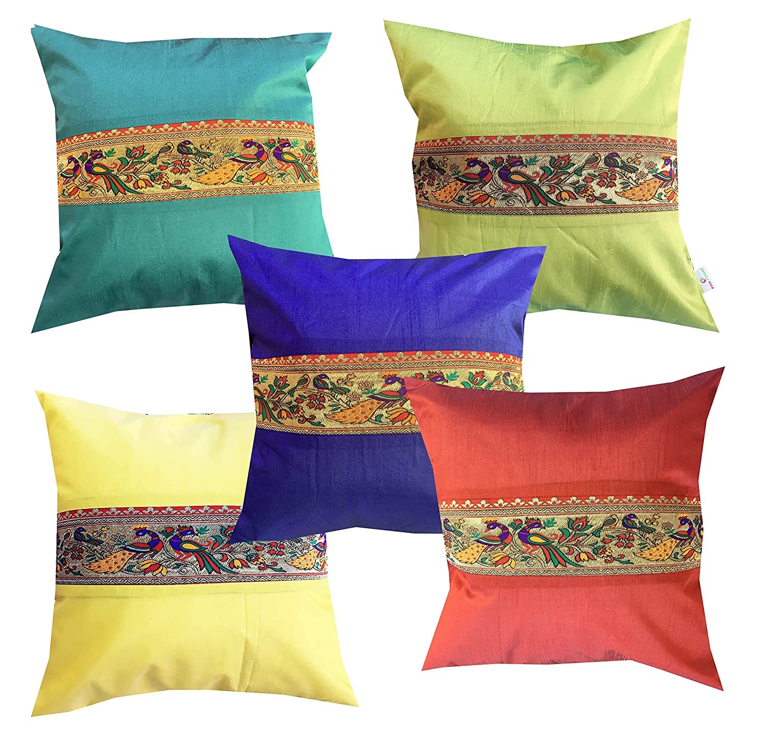 Pink parrot- Cushion Cover 16x16 inch-Set 5 pcs