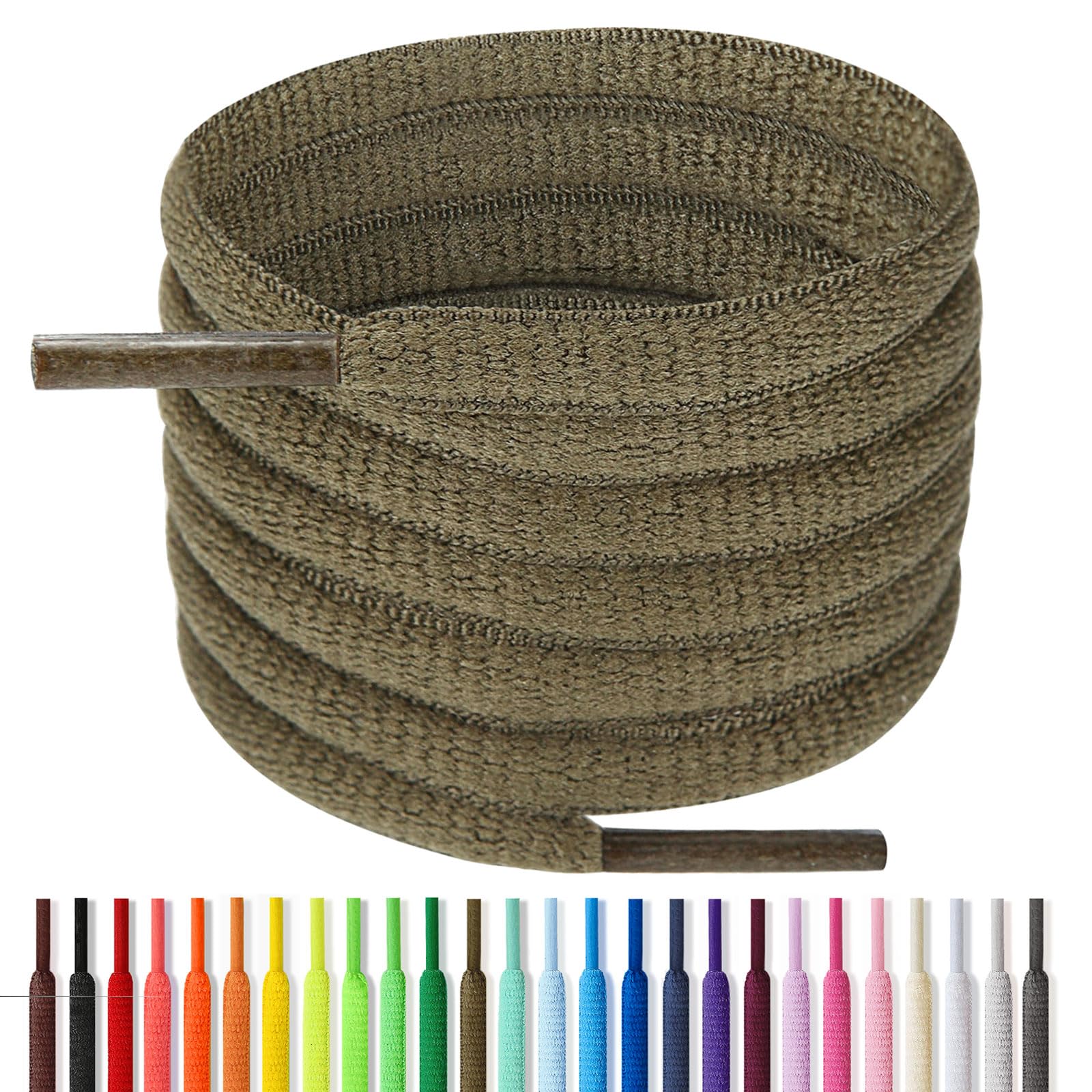 Handshop 1/4" Oval Athletic Shoelaces 24"-72" in 22 Colors Half Round Shoe Laces