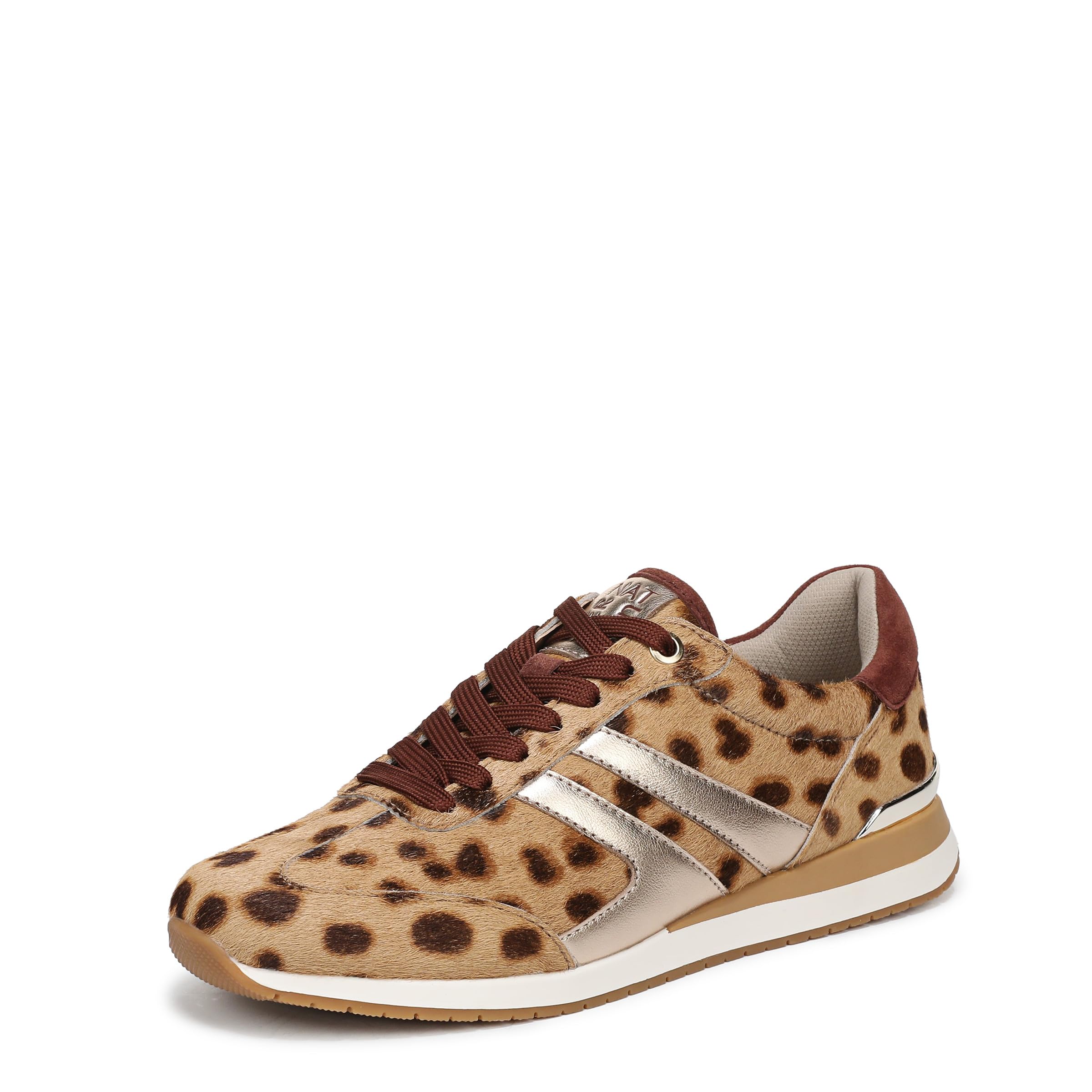 Naturalizer Women's Lorena Lace-Up Trainers, Leopard Print Leather, Wide Fit, UK 3.5