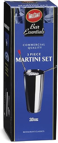 Tablecraft H1231Acero Inoxidable Martini Set con Shaker 11-inch Bar Cuchara y Colador Julep disponible en Yaxa Colombia