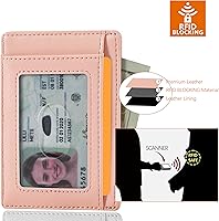 Vista 182 de Travelambo Billetera delgada con bolsillo delantero y clip para el dinero con bloqueo de identificación por radiofrecuencia, talla única