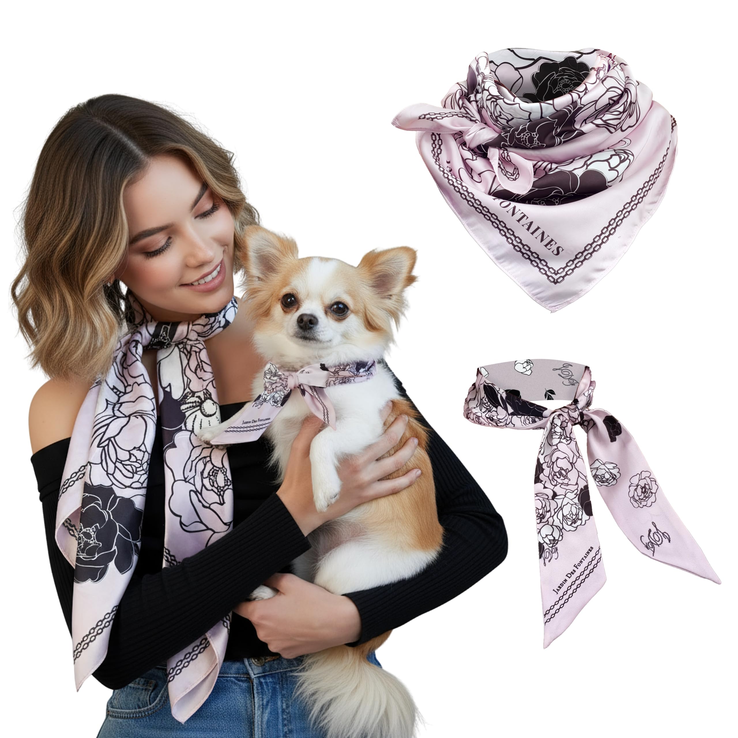JARDIN DES FONTAINES Matching Dog & Owner Bandana Set
