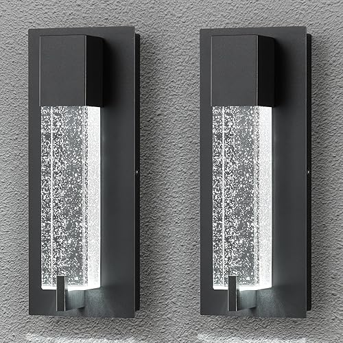 Modernos apliques de pared de cristal negro, juego de 2 elegantes lámparas de pared para sala de estar, dormitorio, baño, pasillo, puerta, escalera,
