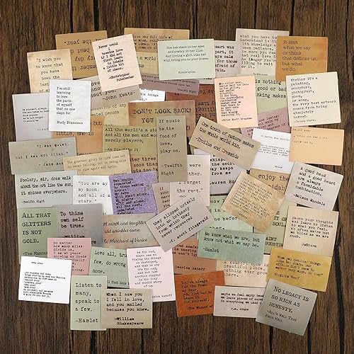 180 calcomanías para álbumes de recortes, calcomanías de palabras famosas para diario basura, estilo máquina de escribir vintage, palabras frases