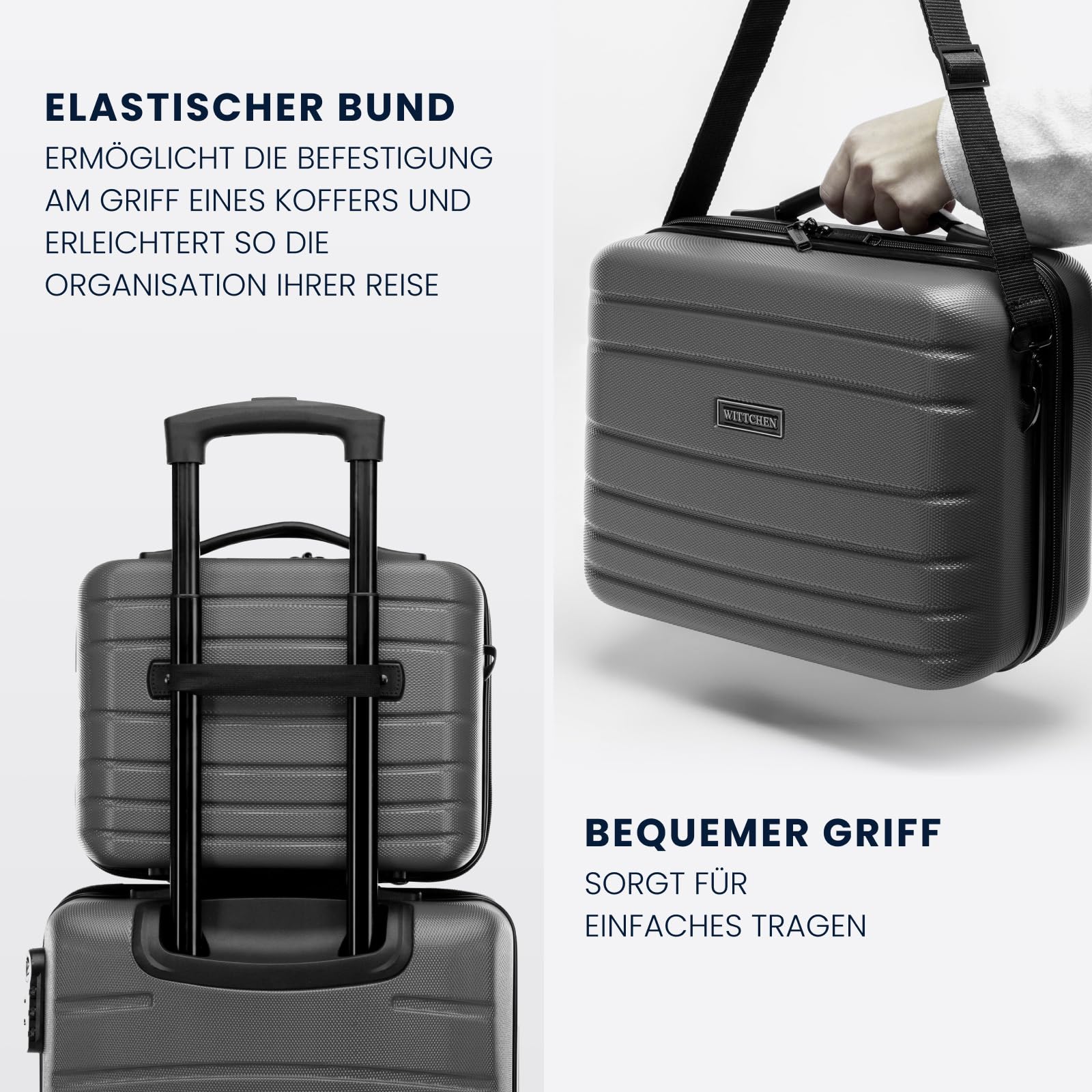 WITTCHEN Globe Line Kosmetikkoffer Reisekoffer Handgepäck Kabinenkoffer Hartschale aus ABS Zahlenschloss | 25 x 33 x 16,5 cm | Rot Lufthansa/Eurowings/Ryanair/Condor/Discover Airlines