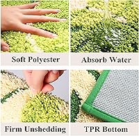 Vista 5 de LEVINIS Alfombras de baño de musgo, bonita alfombra decorativa de musgo para baño, alfombra suave de pelo largo, alfombra de área para dormitorio
