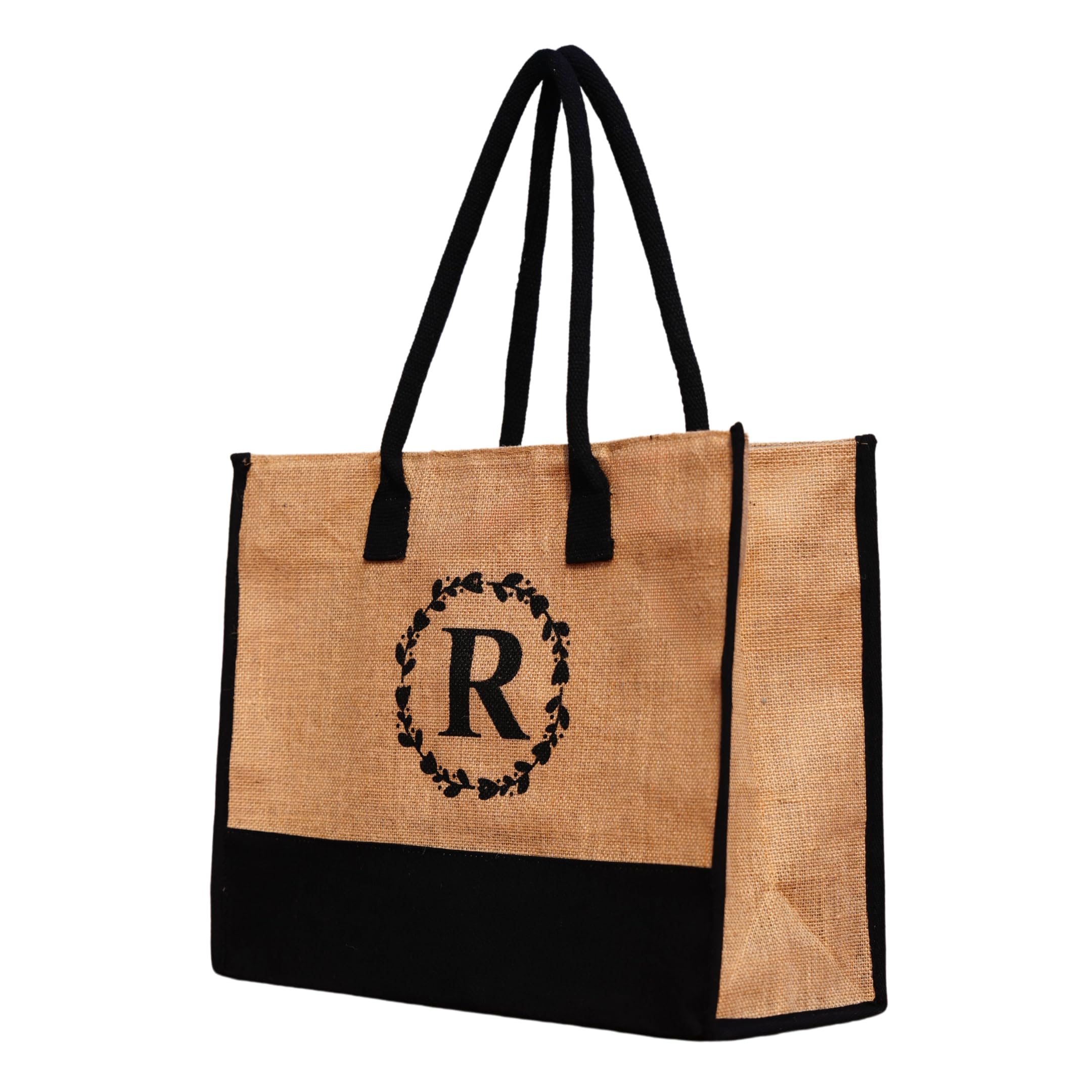ECOPEDIA Jute Bags |Eco-Friendly Jute Bag with Zip and pocket, for Office, Grocery Shopping and Lunch Tiffin Box with Handle for Men and Women | Pack of 1 | Large Size Jute Tote Bag