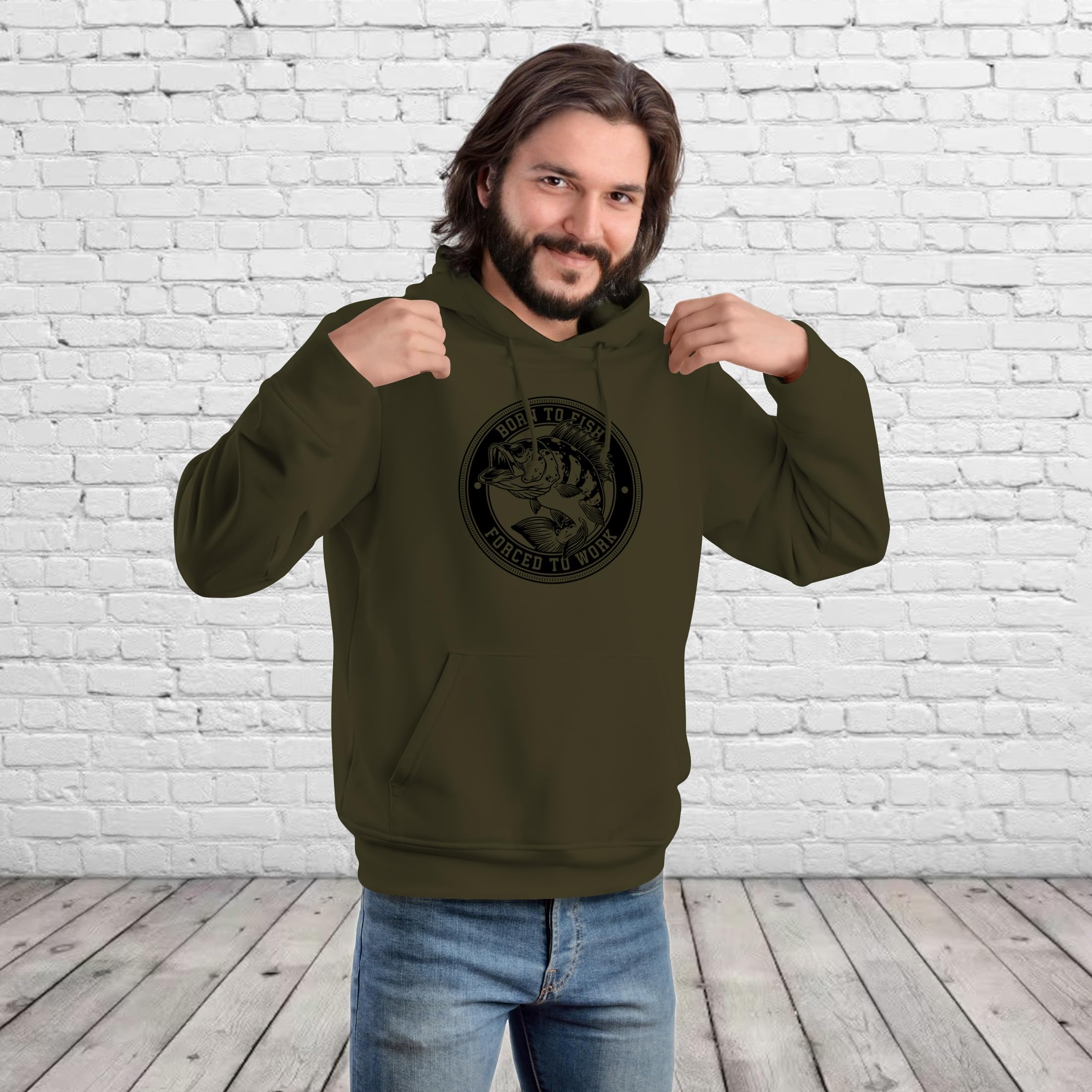 Fishing Gifts for Men - Born to Fish - Funny Mens Gifts Hoodie, Fishing Clothing for Men